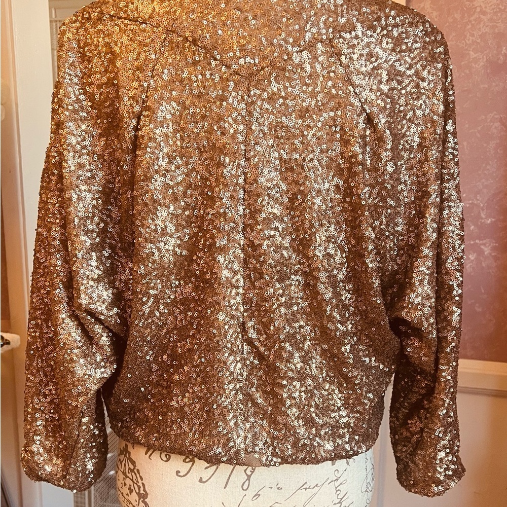 Sequin Line & Dot Rose Gold Jacket - Picture 7 of 17